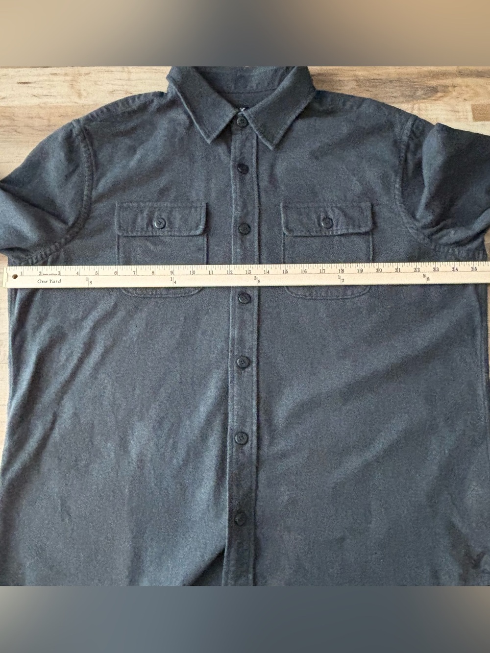 American Eagle Men's XL Solid Charcoal Flannel Shirt Grunge Workwear Rugged - Picture 5 of 10